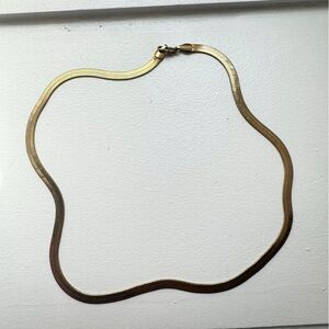 Gold Tone Herringbone Necklace